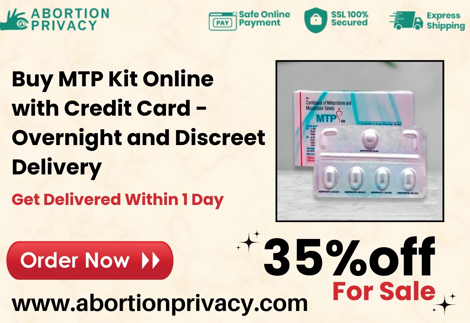 Buy Mtp Kit Online With Credit Card - Overnight And Discreet Delivery